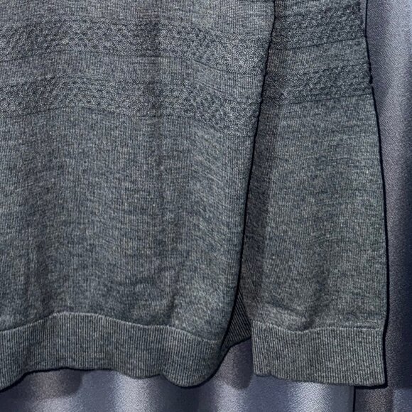 US Polo Sweatshirt Stripe Mesh Heathered Crew Neck Pull Over Good Fit Sweater L - Picture 6 of 6